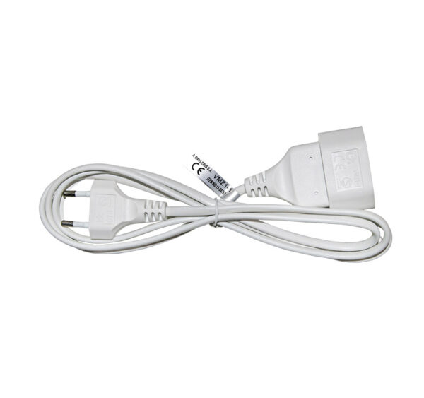 Προέκταση με Φις Διπολικο Οβάλ Καλώδιο 2x0.75mm² 1.5μ Λευκή