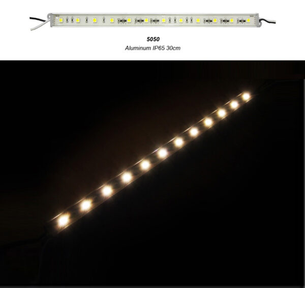 Μπαρα LED Αλουμινίου 30cm 24VDC 3W 12LED 120° Θερμό ΙP65
