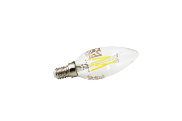 LED Λάμπα COG Κεράκι Διάφανο Ε14 4W Ντιμαριζόμενο Ψυχρό 5800K