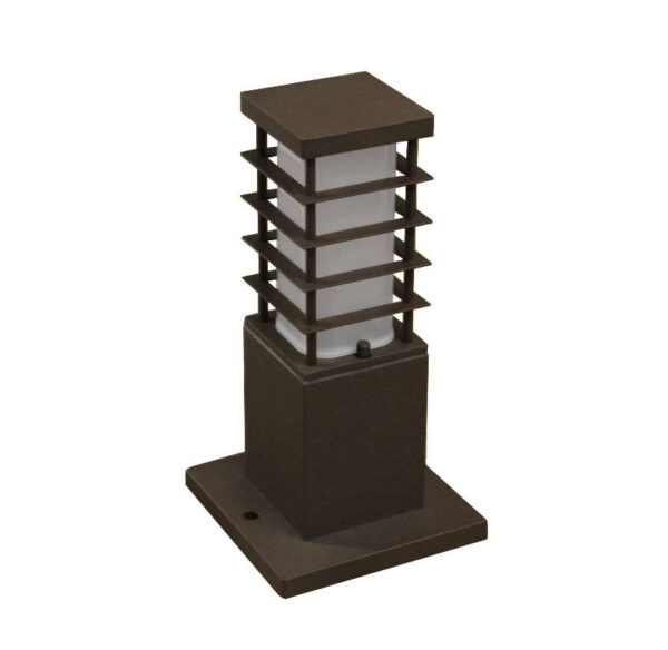 Κολώνα Αλουμινίου Τετράγωνη με Σκιας D70X70 h23cm Ντουί Ε27 Σκουριά
