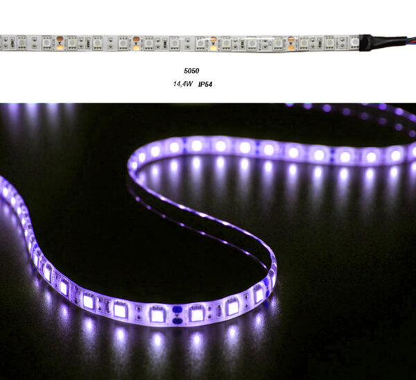 Ταινία LED 5m 24VDC 14.4W/m 5050 60LED RGB IP54