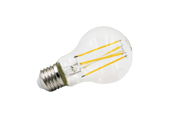 LED Λάμπα COG Αχλάδι Διάφανο Ε27 8W Ντιμαριζόμενο Θερμό 2700K