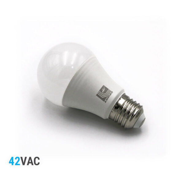 LED Λάμπα Αχλάδι Ε27 8W 42VAC Λευκό 4000Κ