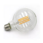 LED Λάμπα COG GLOBE Φ95 Διάφανο Ε27 8W 230V Θερμό 2800K