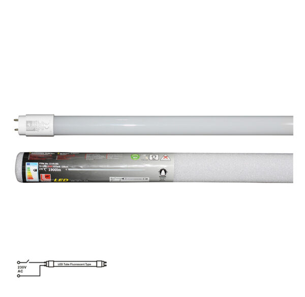LED Λάμπα T8 120cm 18W 230V Μονής Τροφοδοσίας Λευκό 4000K