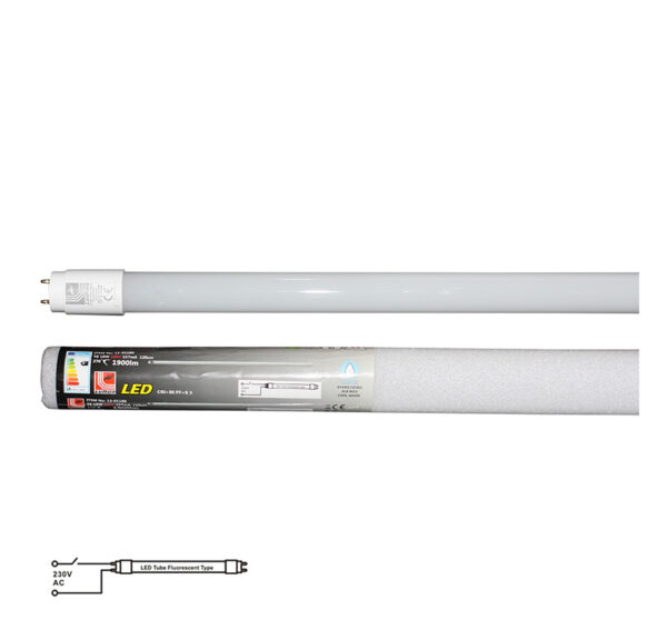 LED Λάμπα T8 120cm 18W 230V Μονής Τροφοδοσίας Ψυχρό 6500K
