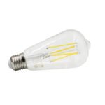 LED Λάμπα COG Αβοκάντο ST64 Διάφανο Ε27 6W Θερμό 2700K