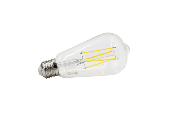 LED Λάμπα COG Αβοκαντο ST64 Διάφανο Ε27 6W Θερμό 2700K