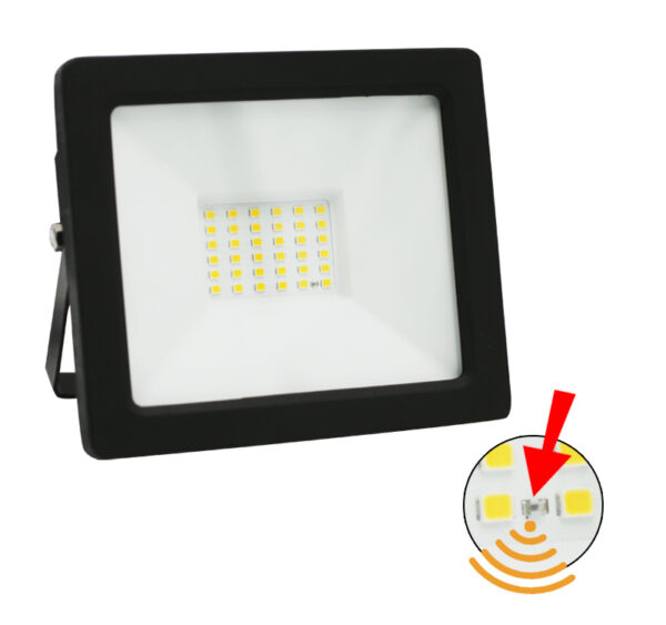 Προβολέας LED 30W Φωτοκύτταρο 4000Κ IP65 MAYPΟΣ