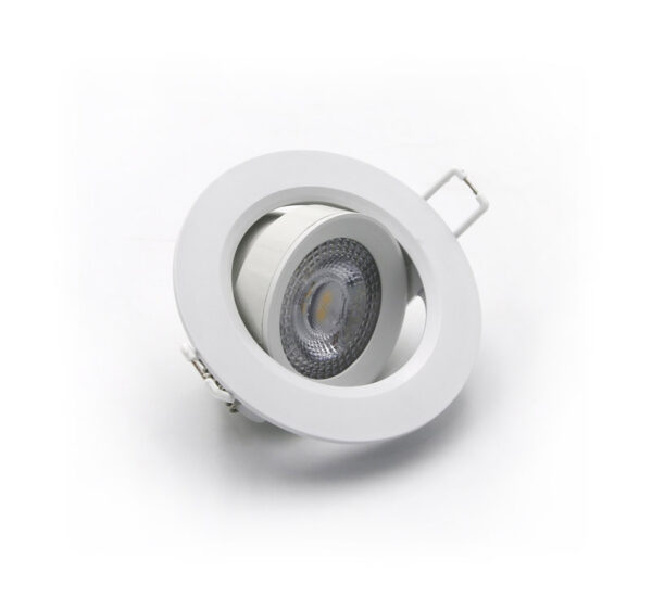 LED Σποτ Ψευδοροφής Κινητό Στρογγυλό 7W 3000K 38° Λευκό