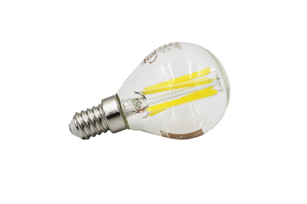 LED Λάμπα COG Σφαιρικό Διάφανο Ε14 6W Ντιμαριζόμενο Θερμό 2800K