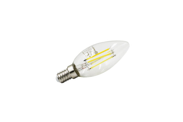 LED Λάμπα COG Κεράκι Διάφανο Ε14 4W 230V Λευκό 4000K
