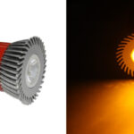LED Λάμπα Ισχύος Ε27 3W 230V 1 Led Εναλ.Φακό 30° Πορτοκαλί