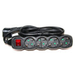 Πολύπριζο με Διακόπτη+Καλώδιο 3x1.5mm² 1.5μ 4 Σούκο Μαύρο