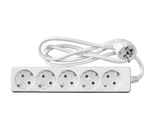Πολύπριζο με Καλώδιο 3x1mm² 1.5μ 5 Σούκο Λευκό