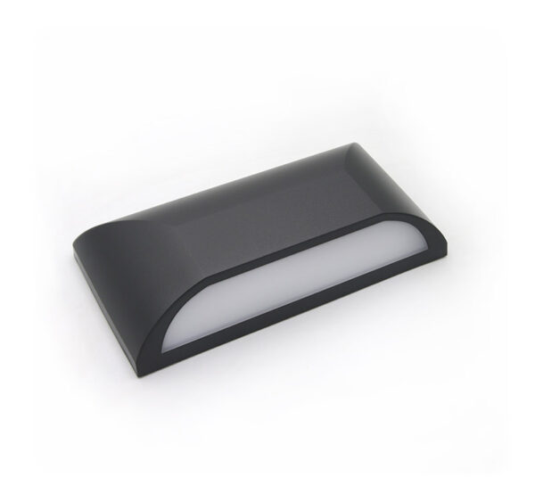 LED Φωτιστικό PC Επιτοιχ.Οβάλ Μονής Κατευθ.6W 3000Κ IP65 Γραφίτης