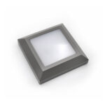 LED Φωτιστικό PC ΕΠΙΤΟIXO Τετραγων0 D125mm 4W 3000K IP65 Γκρι