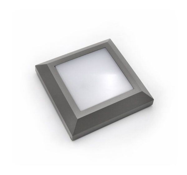 LED Φωτιστικό PC ΕΠΙΤΟIXO Τετραγων0 D125mm 4W 3000K IP65 Γκρι