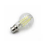 LED Λάμπα COG Αχλάδι Διάφανο B22 8W 230V Θερμό 2800K