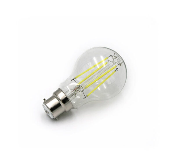 LED Λάμπα COG Αχλάδι Διάφανο B22 8W 230V Θερμό 2800K