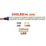 Ταινία LED 5m 24VDC 24W/m 2835 240LED/m 3000K IP20(OSRAM LED)
