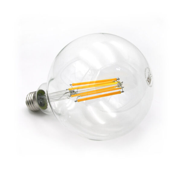 LED Λάμπα COG GLOBE Φ125 Διάφανο Ε27 16W 230V Θερμό 2800K