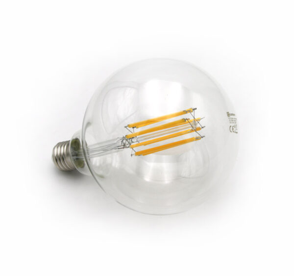 LED Λάμπα COG GLOBE Φ125 Διάφανο Ε27 18W 230V Θερμό 2800K