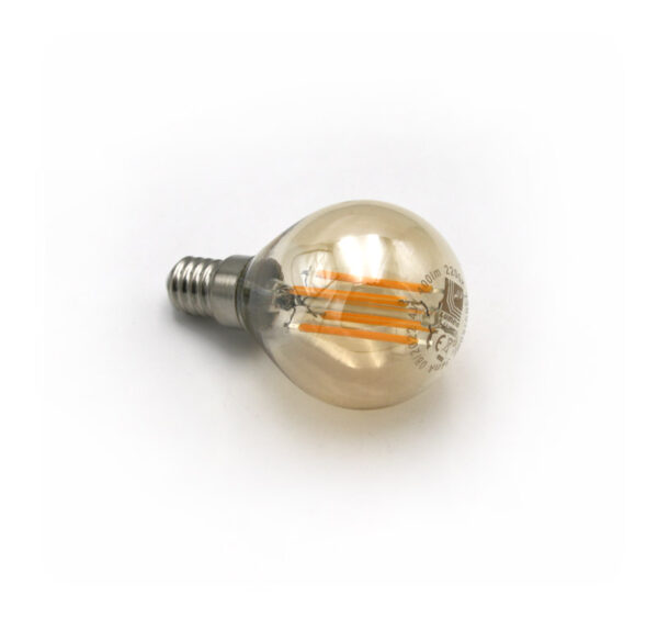LED Λάμπα COG Σφαιρικό Ε14 4W 230V Μελί 2200K