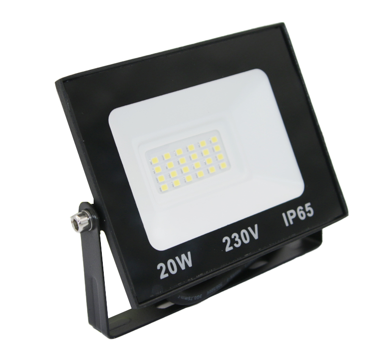 0 Προβολέας LED 20W 230V 6200K IP65 Μαύρος - Image 1