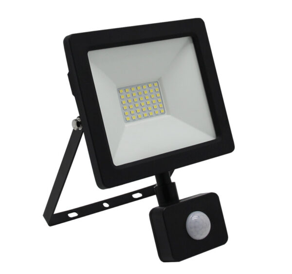 Προβολέας LED 30W με Ανιχνευτή Κίνησης 4100K IP65 Μαύρος