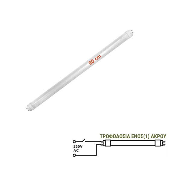 LED Λάμπα T8 90cm 14W 230V Μονής Τροφοδοσίας Λευκό 4000K