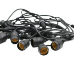 Γιρλάντα Επεκτεινομενη 10 Ντουί Ε27 10μ 2x0,75mm² IP44 Μαύρη