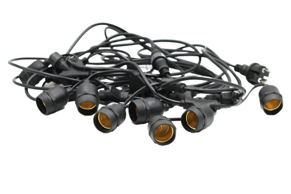 Γιρλάντα Επεκτεινομενη 10 Ντουί Ε27 10μ 2x0,75mm² IP44 Μαύρη