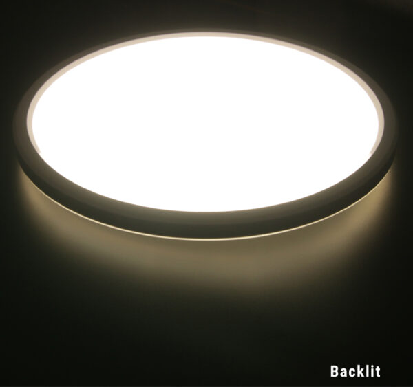 LED Πλαφονιέρα PC BACKLIT 420mm 24W 4000K IP54 Μαύρη