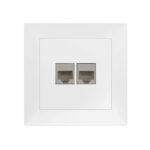Πρίζα DATA RJ45 Cat.6+Τηλεφώνου RJ11 Πλήρης Λευκή