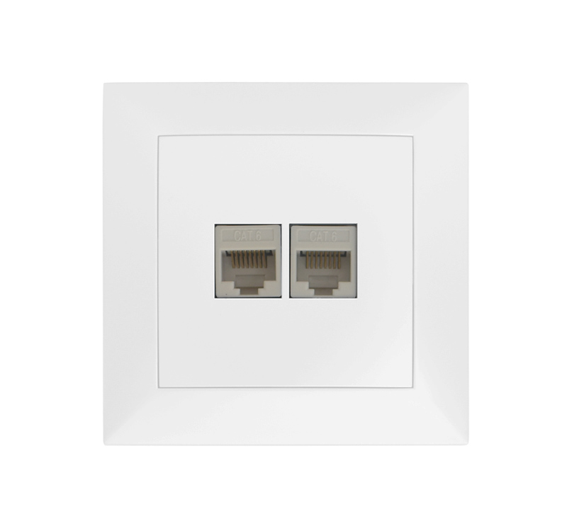 0 Πρίζα DATA RJ45 Cat.6+Τηλεφώνου RJ11 Πλήρης Λευκή - Image 1