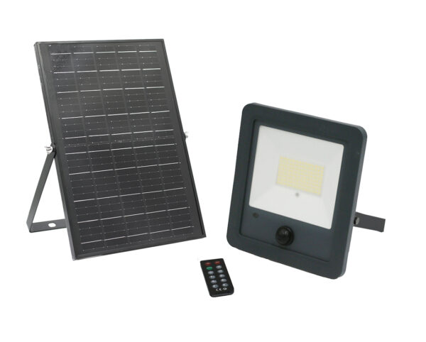 Ηλιακός Προβολέας LED ME Ανιχνευτή Κιν.100W 1000lm 4000K Γραφίτης