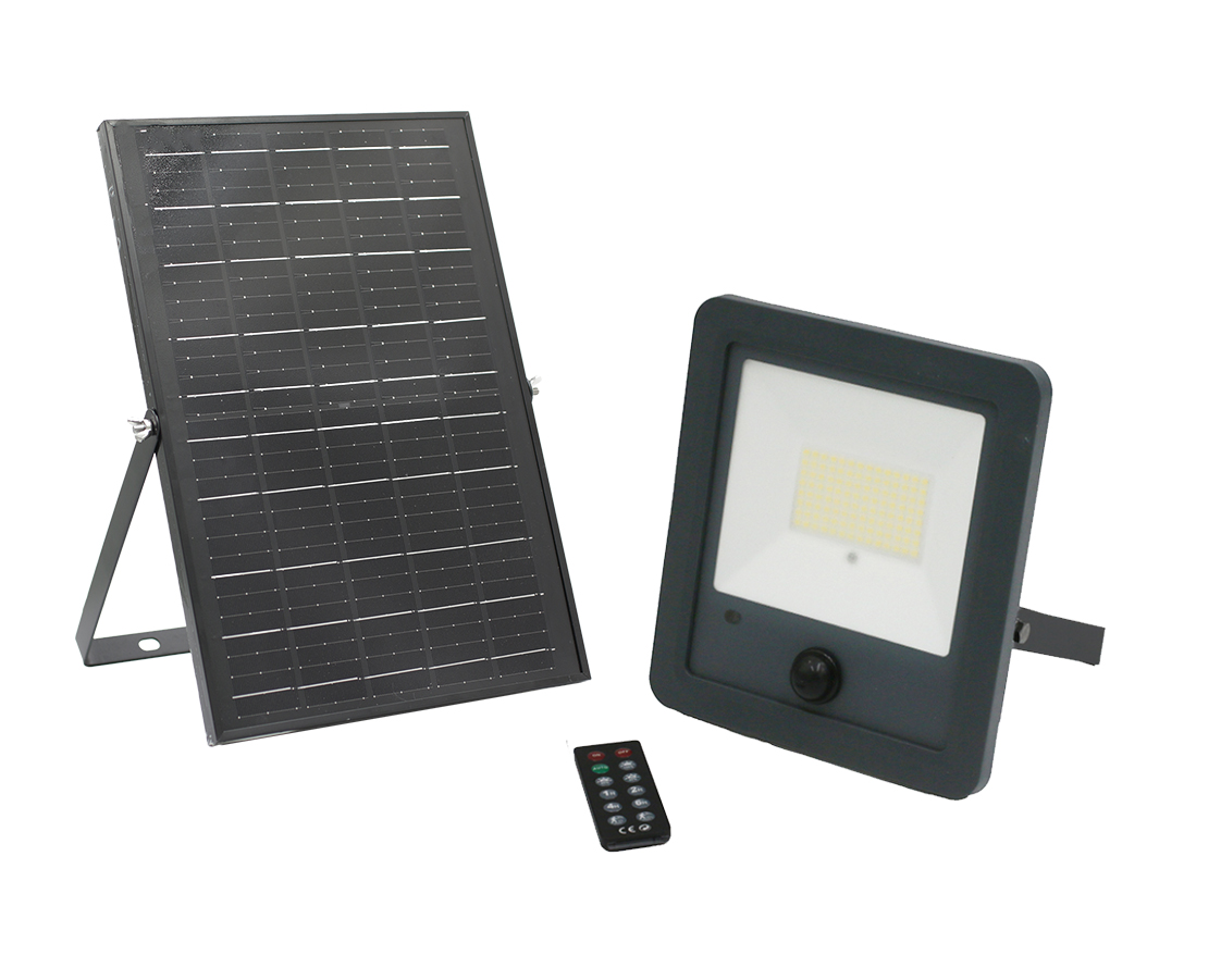 0 Ηλιακός Προβολέας LED ME Ανιχνευτή Κιν.100W 1000lm 4000K Γραφίτης - Image 1