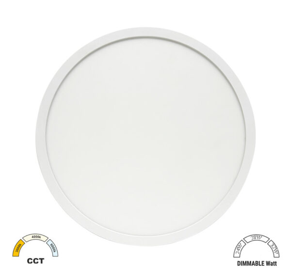 LED Πλαφονιέρα PC BACKLIT Φ383mm CCT 24-28-32W IP40 Λευκή