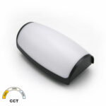 LED Απλίκα PC Ορθογώνια Οβάλ 12W CCT IP65 Γραφίτης