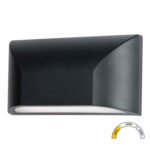 LED Φωτιστικό PC Επίτοιχο Οβάλ Μονής Κατευθ.6W CCT IP65 Γραφίτης