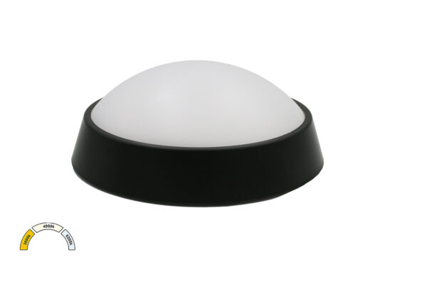 LED Πλαφονιέρα PC Στρογγυλή Φ180mm 15W CCT IP65 Μαύρη
