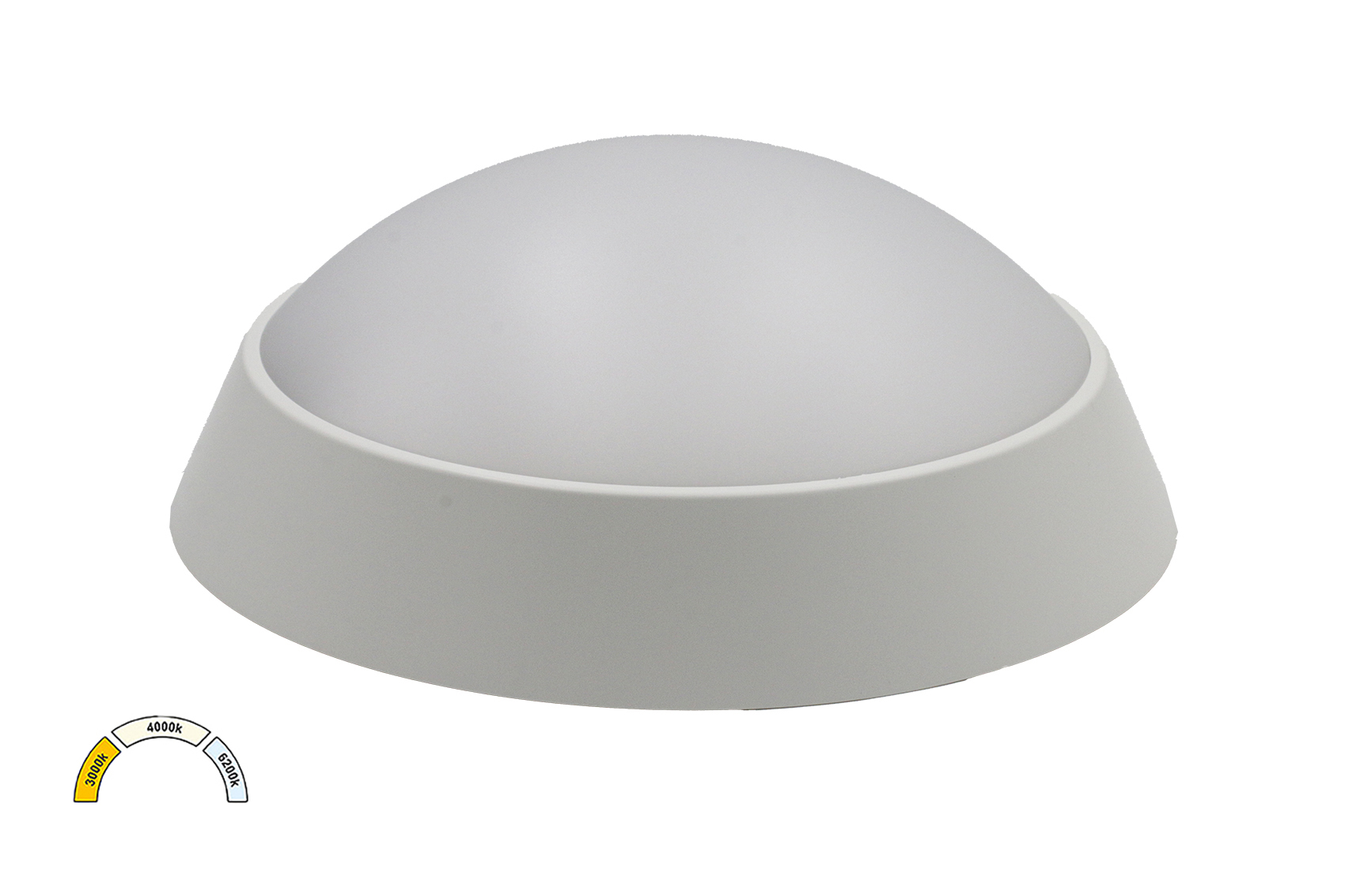 0 LED Πλαφονιέρα PC Στρογγυλή Φ220mm 20W CCT IP65 Λευκή - Image 1