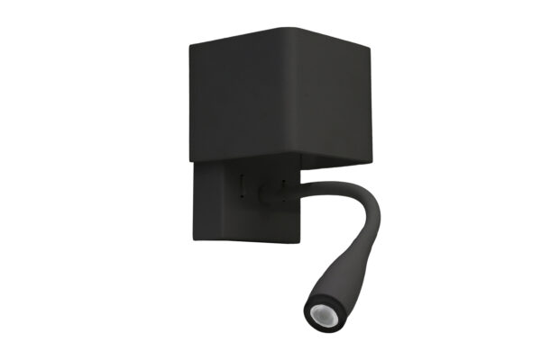 LED Απλίκα & Σποτ Τοίχου TEΤΡΑΓΩΝΗ  9W Μαύρη