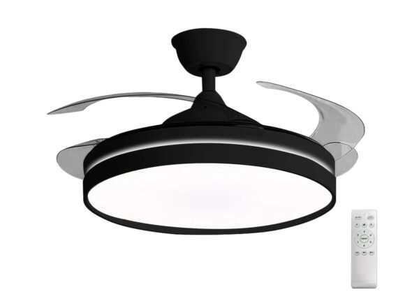 Ανεμιστήρας Οροφής 32W Φ106cm LED 36W CCT με Τηλ/Ριο PC Μαύρος