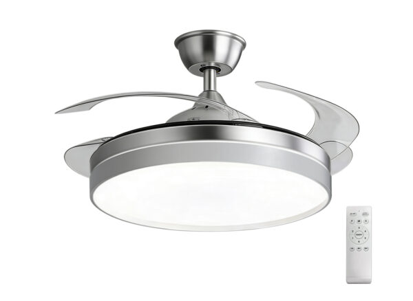 Ανεμιστήρας Οροφής 32W Φ106cm LED 36W CCT με Τηλ/Ριο PC Σατινέ