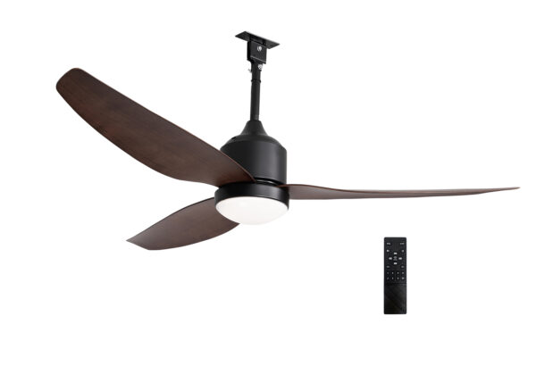 Ανεμιστήρας Οροφ.ΙΡ44 30W Φ1,32m LED 22W με Τηλ/Ριο ABS Πτερ.Καρυδια