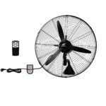 Ανεμιστήρας Επιτοιχος 130W Φ66cm με Τηλεχ/Ριο Μεταλλικος Μαύρος