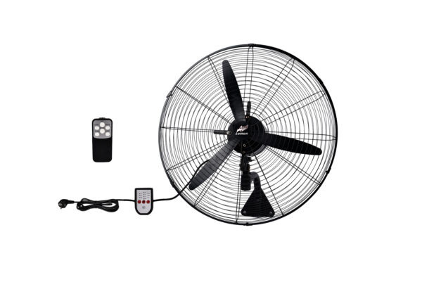 Ανεμιστήρας Επιτοιχος 130W Φ66cm με Τηλεχ/Ριο Μεταλλικος Μαύρος