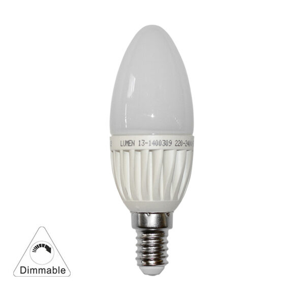 LED Λάμπα Κεράκι Ε14 3W 230V Ντιμαριζόμενη Ψυχρό 6200Κ